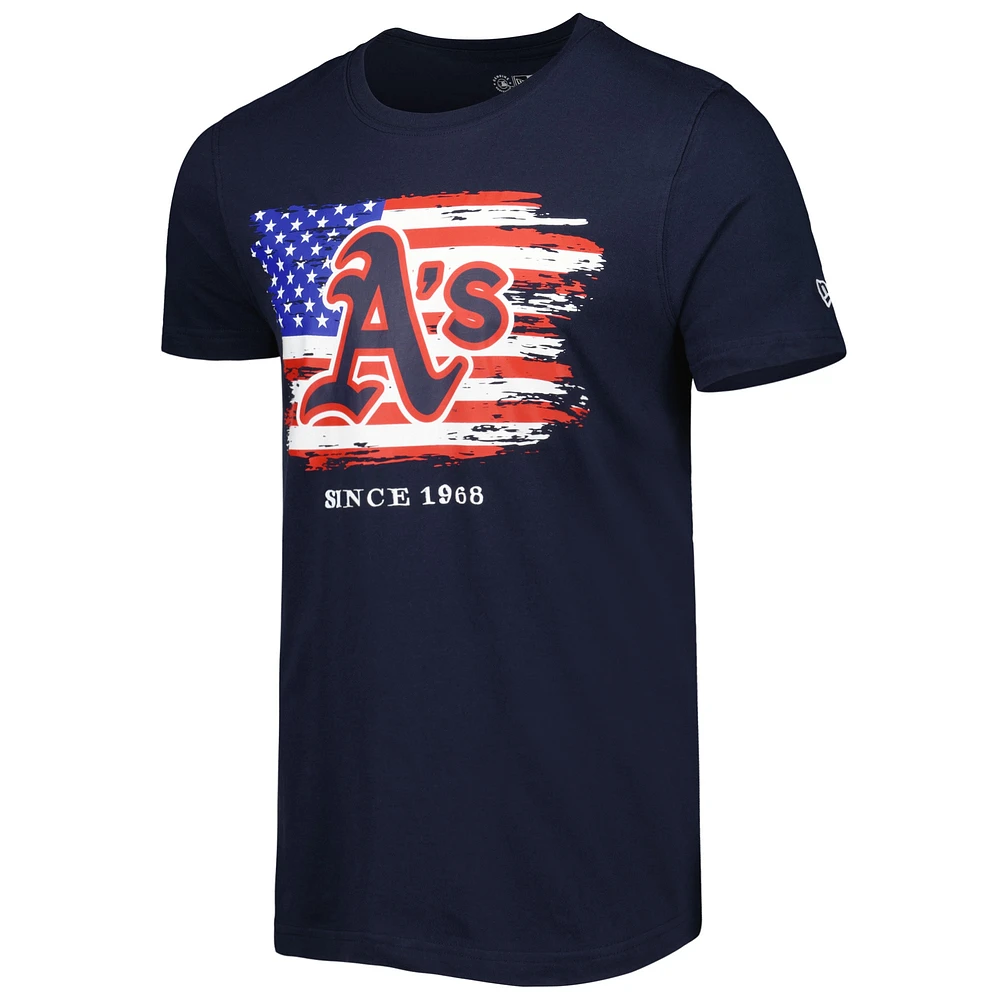 T-shirt en jersey bleu marine Athletics 4 juillet de New Era pour homme