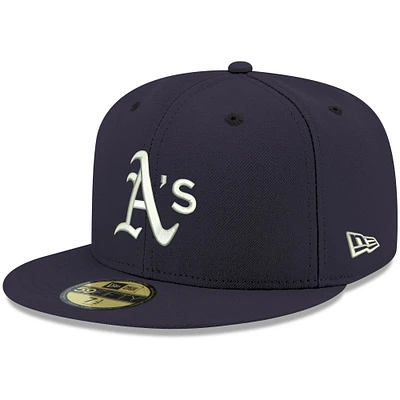 Casquette ajustée 59FIFTY bleu marine avec logo Oakland Athletics pour homme New Era