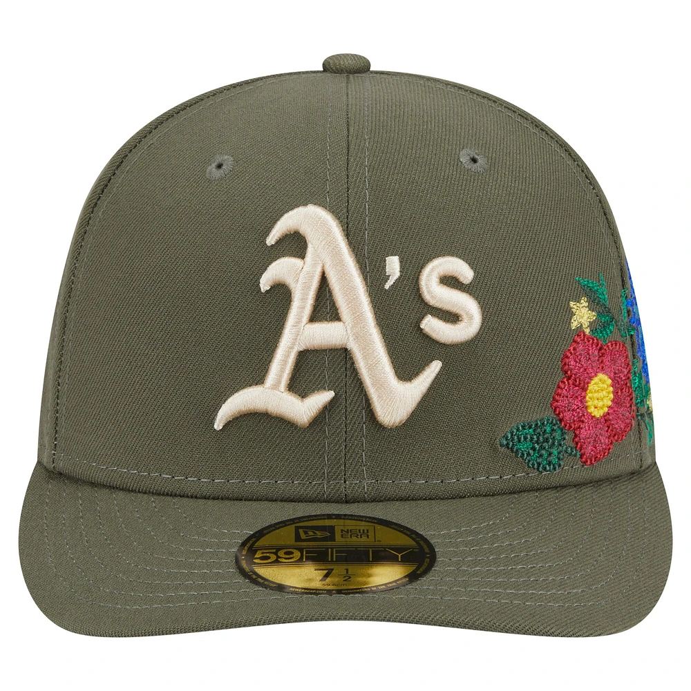 Casquette ajustée 59FIFTY Athletics olive pour homme de New Era
