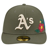 Casquette ajustée 59FIFTY Athletics olive pour homme de New Era