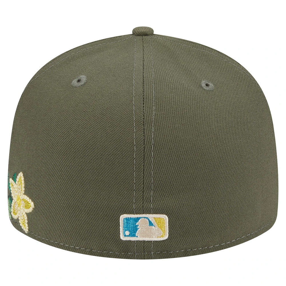 Casquette ajustée 59FIFTY Athletics olive pour homme de New Era