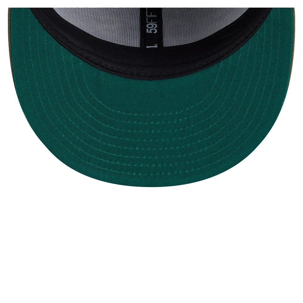 Casquette ajustée 59FIFTY Athletics olive pour homme de New Era