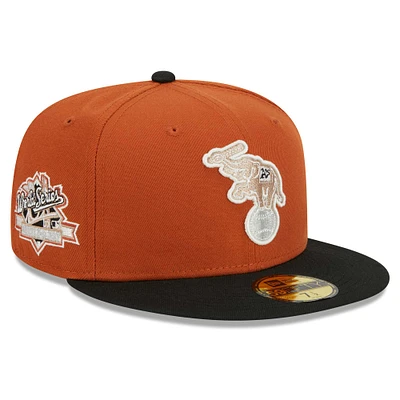 Men's New Era Orange/Black Athletics 59FIFTY Fitted Hat