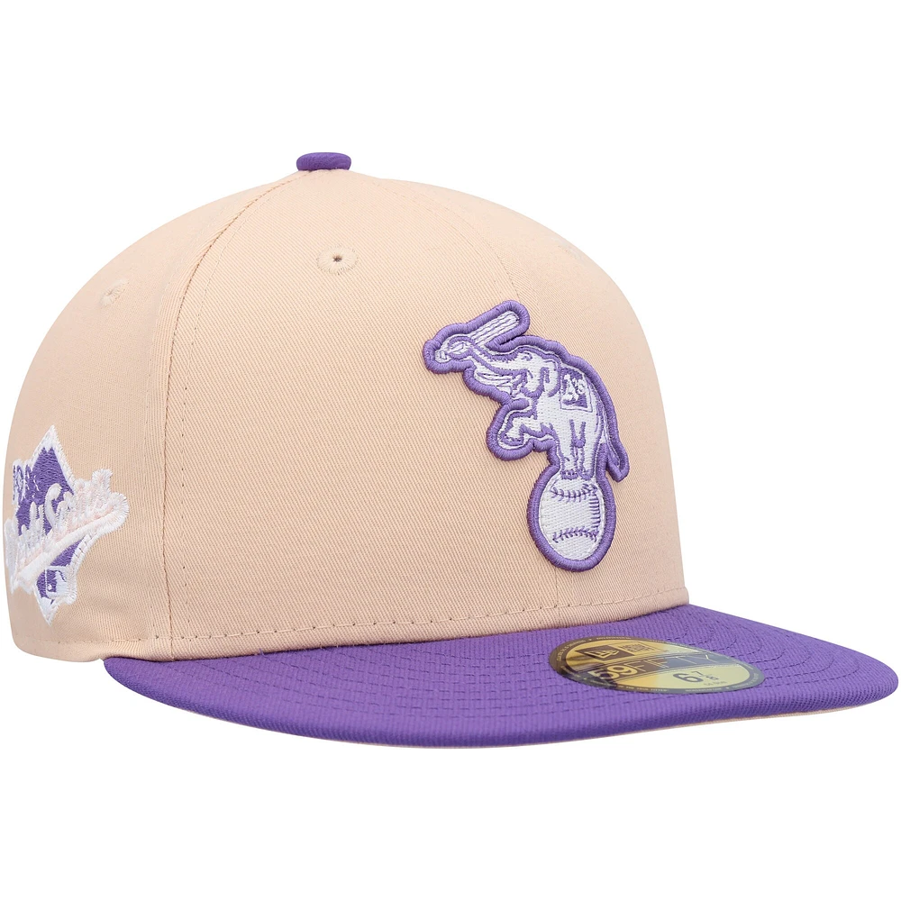 Casquette ajustée 59FIFTY Athletics 1988 World Series orange/violet pour homme de New Era