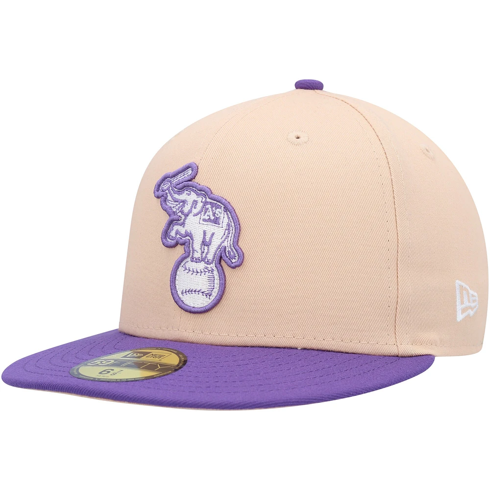 Casquette ajustée 59FIFTY Athletics 1988 World Series orange/violet pour homme de New Era