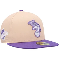 Casquette ajustée 59FIFTY Athletics 1988 World Series orange/violet pour homme de New Era