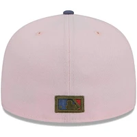 Casquette ajustée Athletics 59FIFTY pour homme New Era rose/bleu olive avec visière intégrée