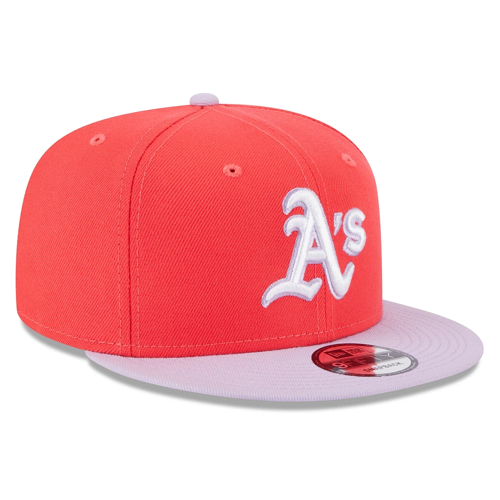 Men's New Era Red/Purple Athletics Spring Basic Two-Tone 9FIFTY Snapback Hat