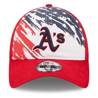 Men's New Era Red Athletics 2022 4th of July 9TWENTY Adjustable Hat