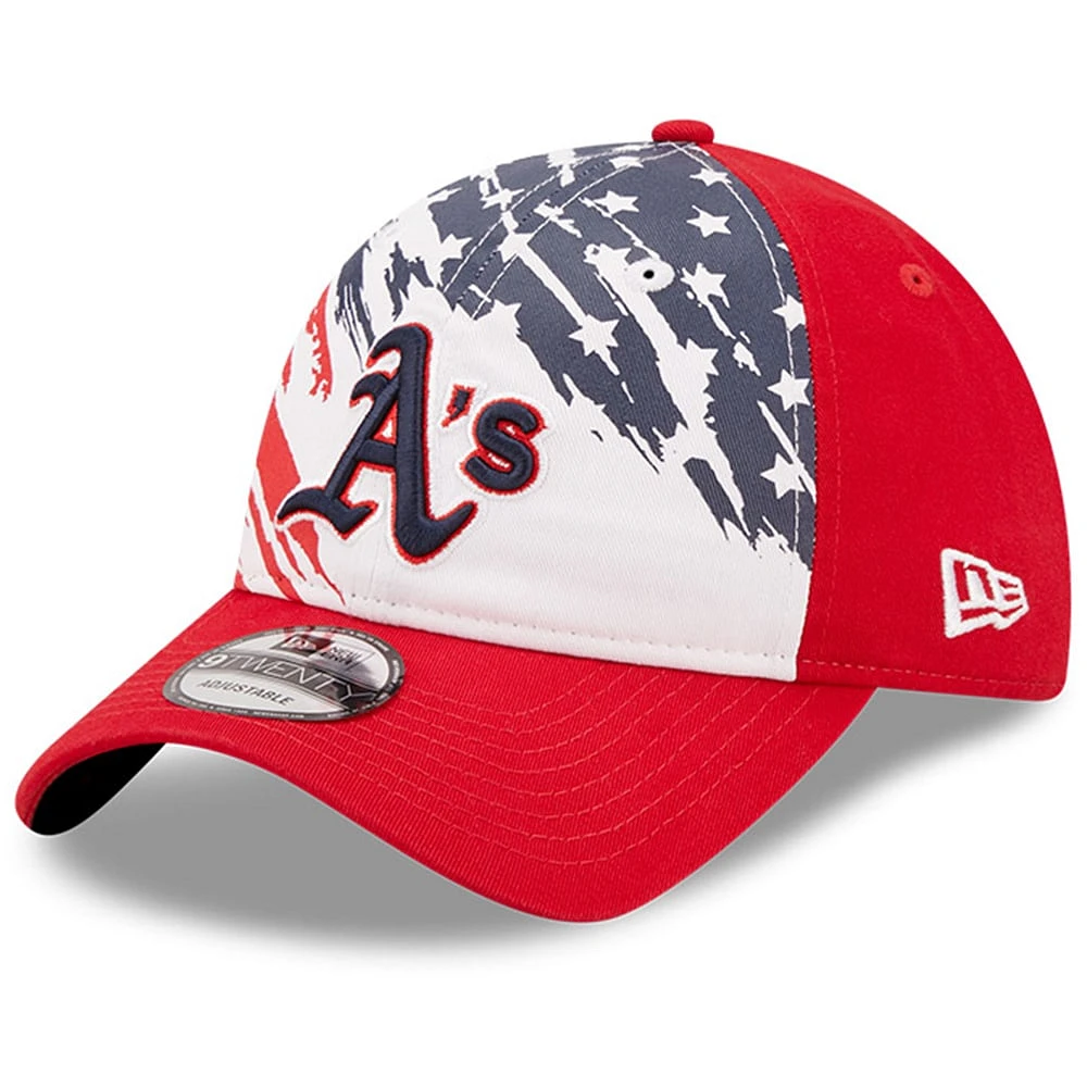 Men's New Era Red Athletics 2022 4th of July 9TWENTY Adjustable Hat