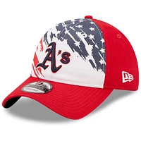 Men's New Era Red Athletics 2022 4th of July 9TWENTY Adjustable Hat