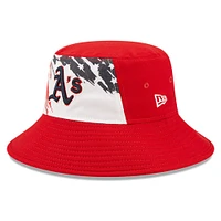 Chapeau bob New Era Athletics 2022 du 4 juillet pour homme rouge