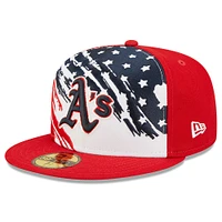 Men's New Era Red Athletics 2022 4th of July On-Field 59FIFTY Fitted Hat