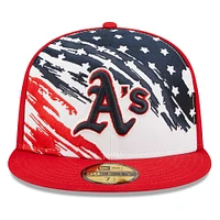 Men's New Era Red Athletics 2022 4th of July On-Field 59FIFTY Fitted Hat