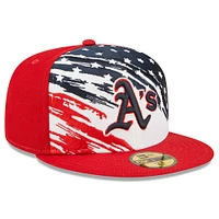 Men's New Era Red Athletics 2022 4th of July On-Field 59FIFTY Fitted Hat