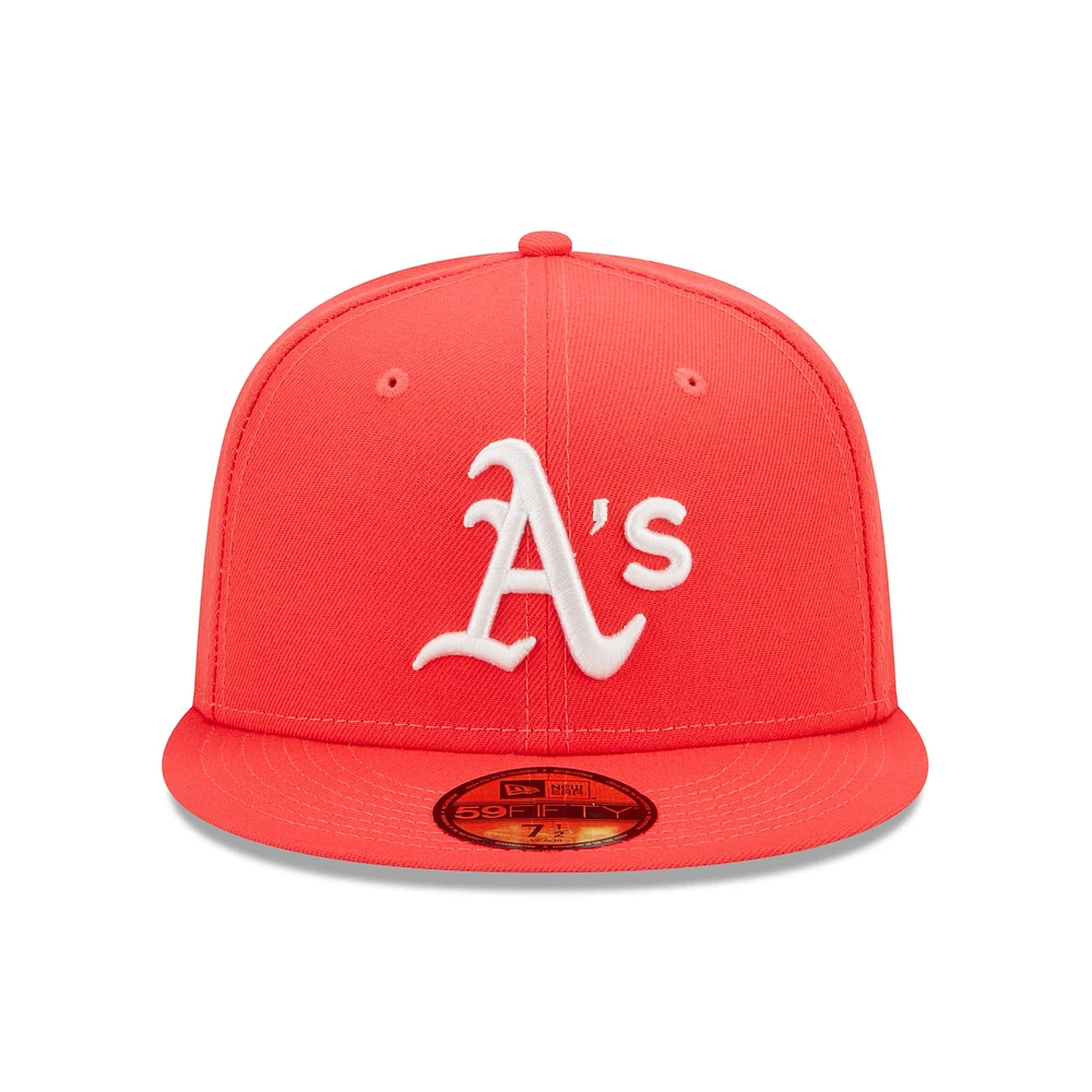 Casquette ajustée 59FIFTY pour homme avec logo surligneur Lava Athletics Red New Era