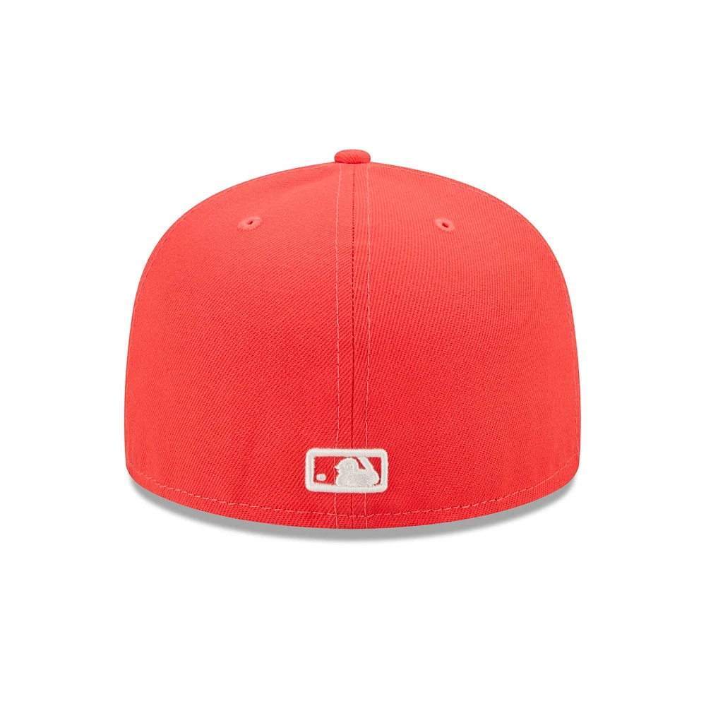 Casquette ajustée 59FIFTY pour homme avec logo surligneur Lava Athletics Red New Era