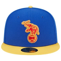 Casquette ajustée Empire 59FIFTY Athletics Royal/Jaune New Era pour homme