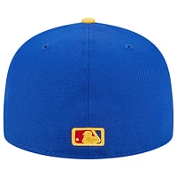 Casquette ajustée Empire 59FIFTY Athletics Royal/Jaune New Era pour homme