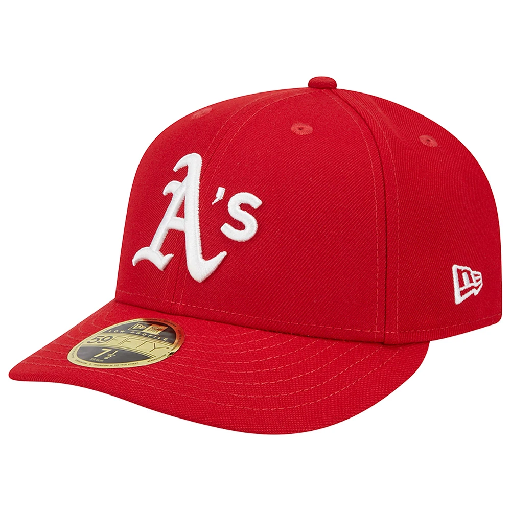 Casquette ajustée à profil bas 59FIFTY Scarlet Athletics de New Era pour homme