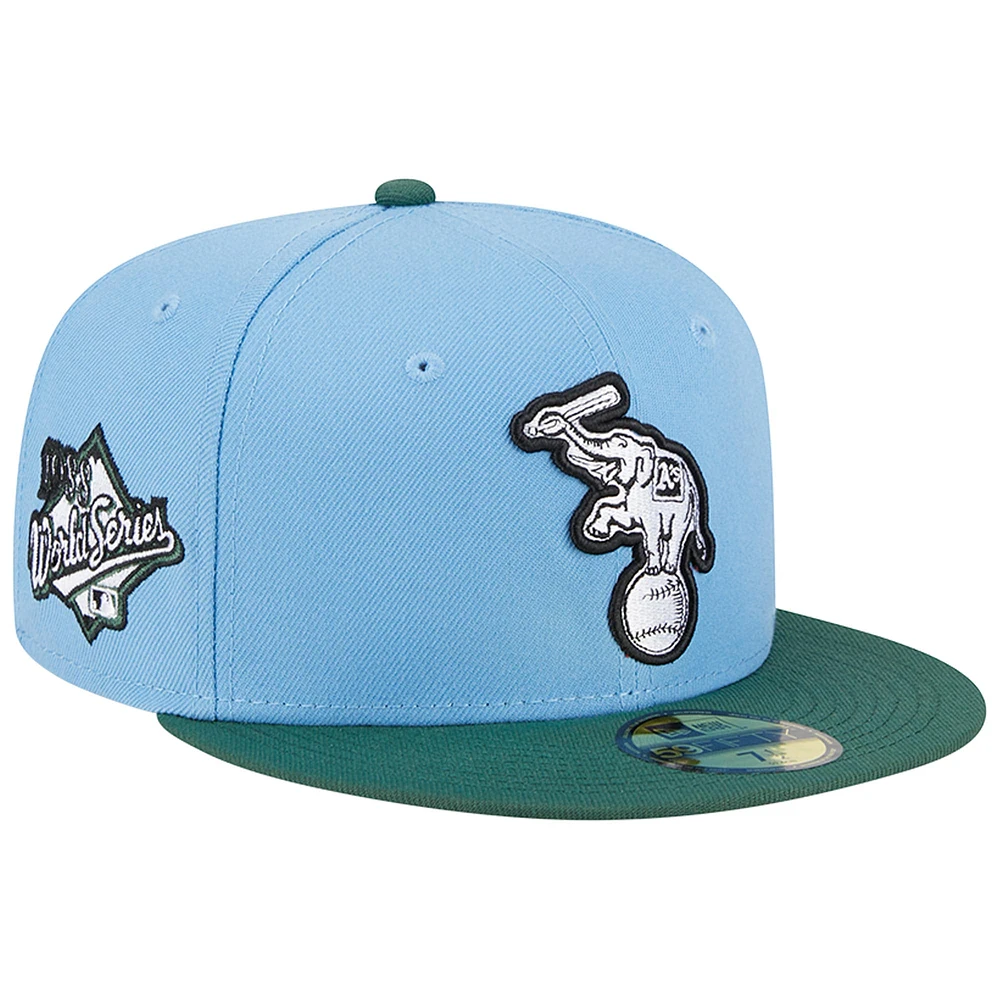 Men's New Era Sky Blue/Cilantro Athletics 1988 World Series 59FIFTY Fitted Hat