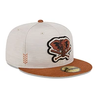 Men's New Era Stone/Brown Athletics 2024 Clubhouse 59FIFTY Fitted Hat