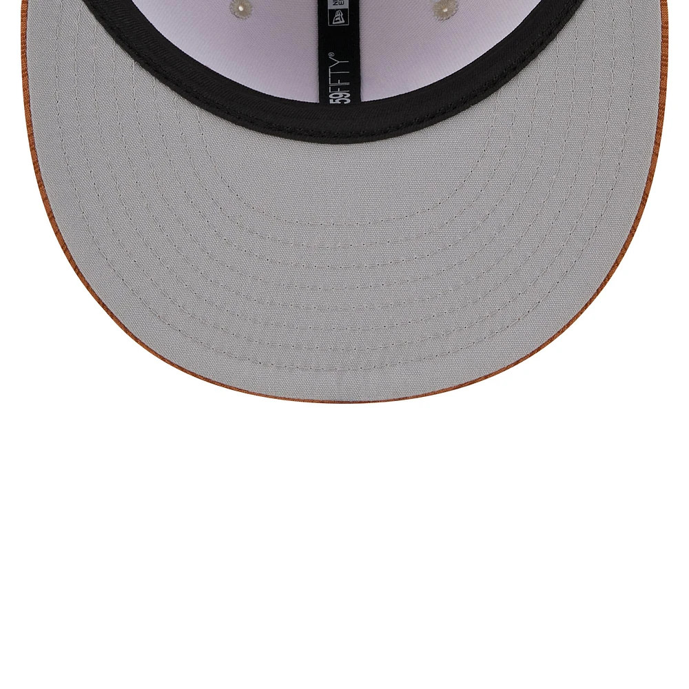 Men's New Era Stone/Brown Athletics 2024 Clubhouse 59FIFTY Fitted Hat