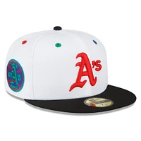 Casquette New Era Athletics 1973 World Series Primary Eye 59FIFTY ajustée blanche/noire pour homme