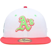 Casquette ajustée 59FIFTY pour homme New Era Athletics 40e anniversaire Strawberry Lolli blanche/corail