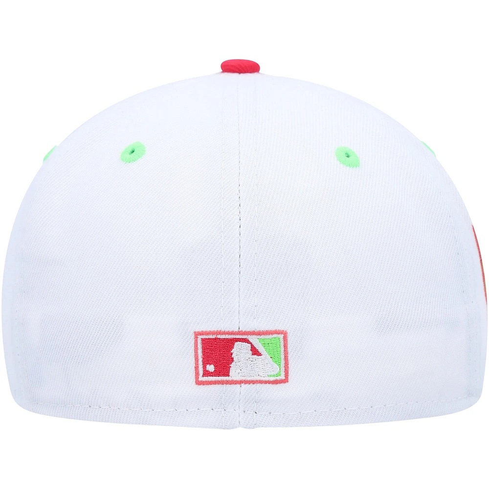 Men's New Era White/Coral Athletics 40th Anniversary Strawberry Lolli 59FIFTY Fitted Hat