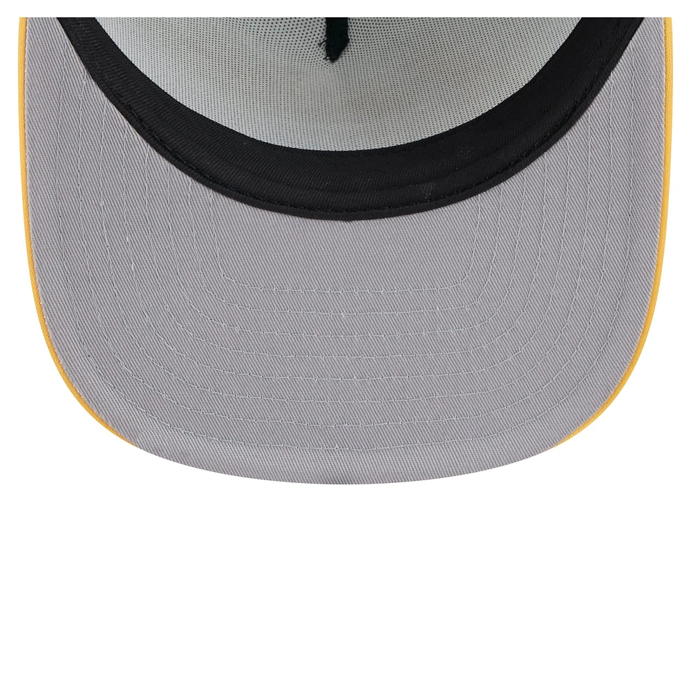 Men's New Era White/Gold Athletics Retro Script Trucker 9FIFTY Snapback Hat
