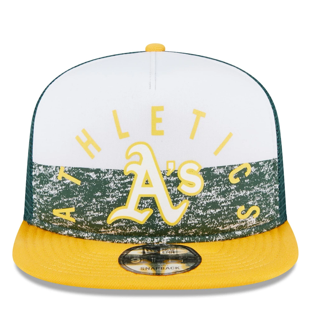 Casquette snapback A-Frame Trucker 9FIFTY blanche/dorée pour homme de New Era Athletics Team