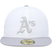 Casquette ajustée 59FIFTY Athletics 1972 World Series pour homme New Era blanche/grise avec écusson latéral et sous-visière