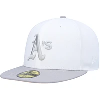 Casquette ajustée 59FIFTY Athletics 1972 World Series pour homme New Era blanche/grise avec écusson latéral et sous-visière