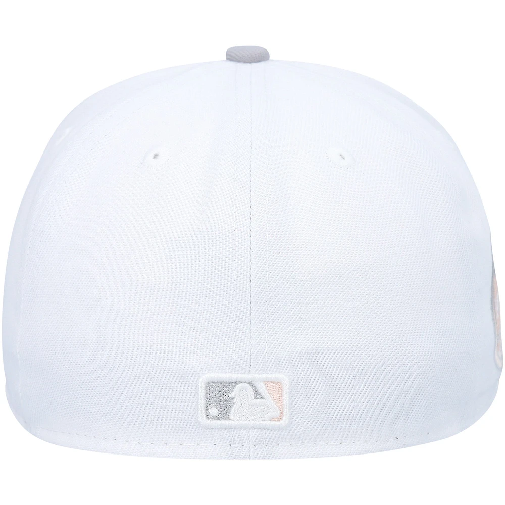 Casquette ajustée 59FIFTY Athletics 1972 World Series pour homme New Era blanche/grise avec écusson latéral et sous-visière