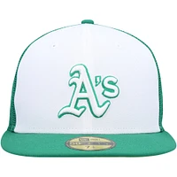 Casquette ajustée 59FIFTY Athletics 2023 On-Field Batting Practice pour homme New Era blanche/verte