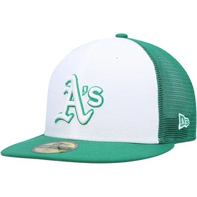 Casquette ajustée 59FIFTY Athletics 2023 On-Field Batting Practice pour homme New Era blanche/verte