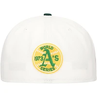 Casquette ajustée Athletics Major Sidepatch 59FIFTY blanche/verte pour homme de New Era