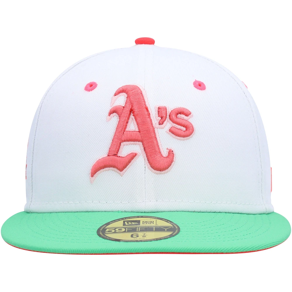 Men's New Era White/Green Athletics Watermelon Lolli 59FIFTY Fitted Hat