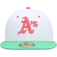 Casquette ajustée Watermelon Lolli 59FIFTY Athletics blanche/verte pour homme de New Era