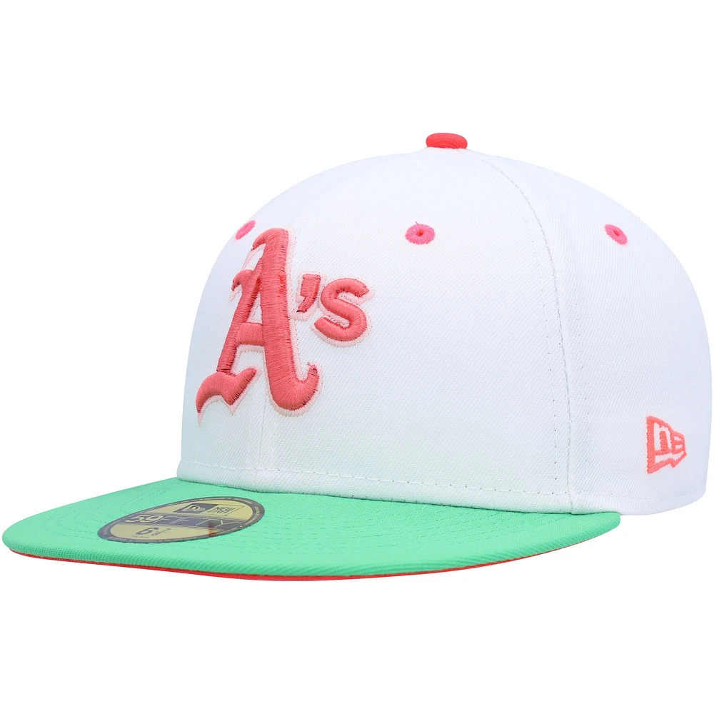 Casquette ajustée Watermelon Lolli 59FIFTY Athletics blanche/verte pour homme de New Era