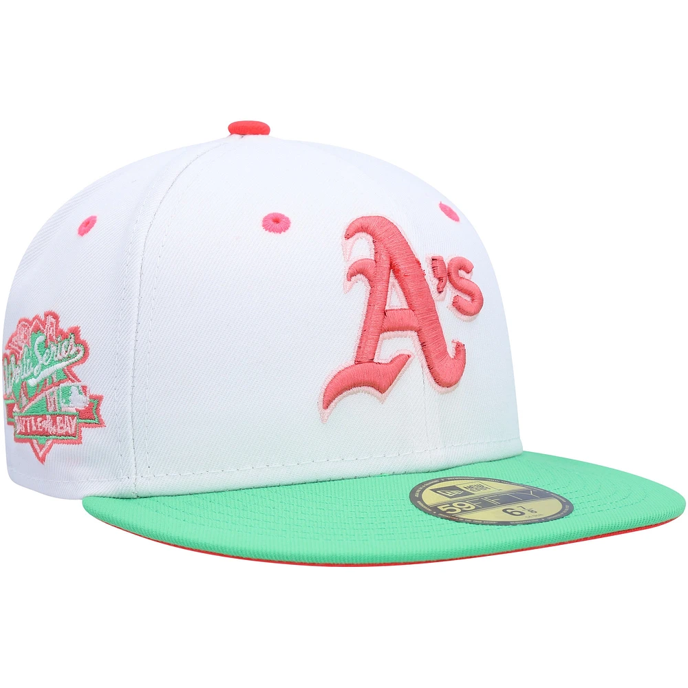 Casquette ajustée Watermelon Lolli 59FIFTY Athletics blanche/verte pour homme de New Era