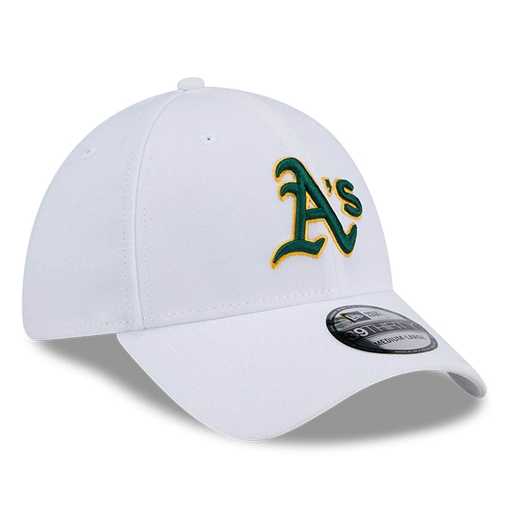 Men's New Era White Athletics 39THIRTY Flex Hat