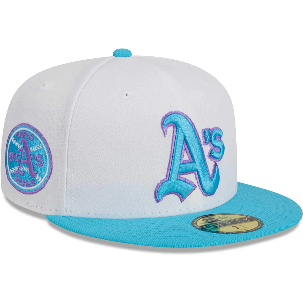 Casquette ajustée New Era Athletics Vice 59FIFTY blanche pour homme