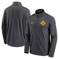 Haut coupe-vent Nike Athletics Diamond Icon Pacer Performance à fermeture éclair quart de tour pour homme Anthracite