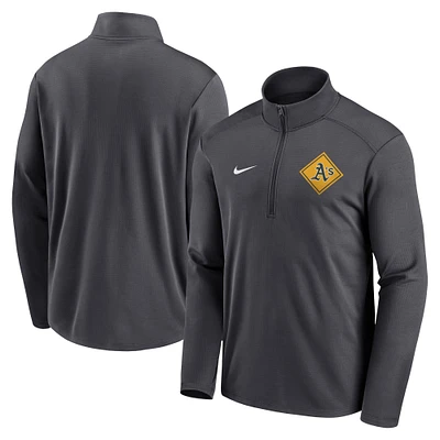 Men's Nike Anthracite Athletics Diamond Icon Pacer Performance Quarter-Zip Windbreaker Top