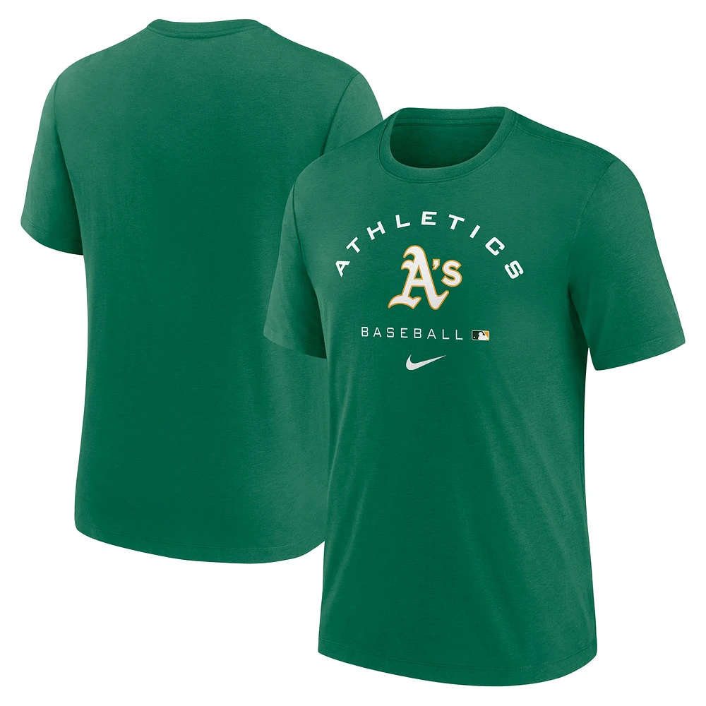 Men's Nike Athletics Green Authentic Collection Tri-Blend Performance T-Shirt