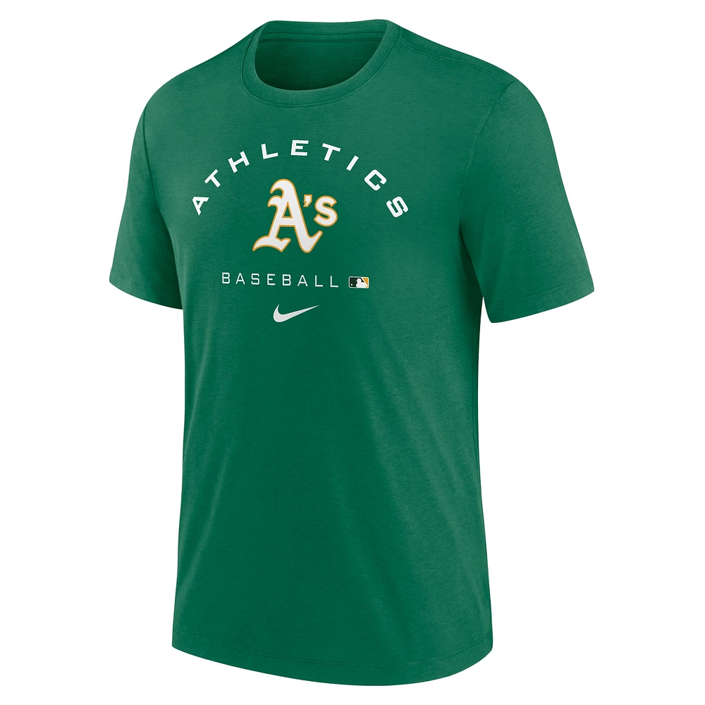 T-shirt Nike Athletics Authentic Collection Tri-Blend Performance pour homme, vert