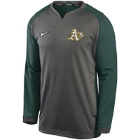 Men's Nike Charcoal/Green Athletics Authentic Collection Thermal Crew Performance Pullover Sweatshirt