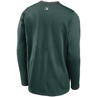 Sweat-shirt à col rond thermique Nike Athletics Authentic Collection pour homme, couleur anthracite/vert